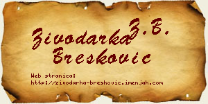 Živodarka Brešković vizit kartica
